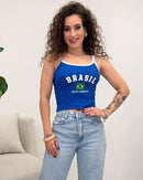 Cropped Carine Brasil Azul 126679